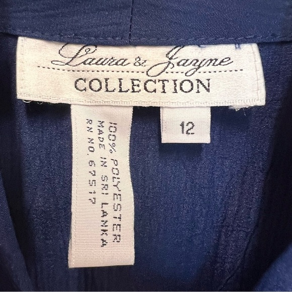 NWT Vintage Laura & Jayne Collection Double Breasted Blue Blouse Size 12 - Picture 6 of 12